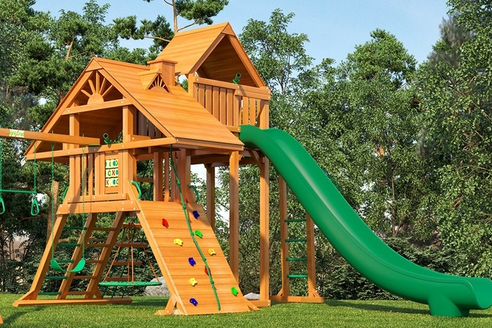 Уличные игровые деревянные комплексы для детей