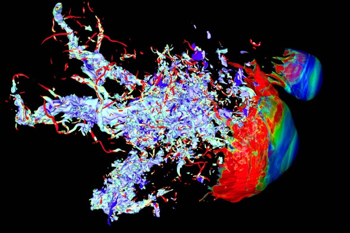 Российские математики смоделировали столкновение ударной волны и «звездной колыбели» Российские математики смоделировали столкновение ударной волны и «звездной колыбели»