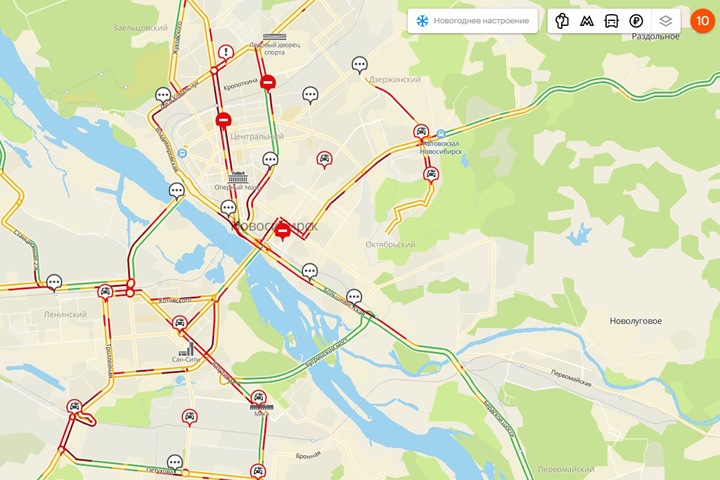 Десятибалльные пробки сковали Новосибирск Десятибалльные пробки сковали Новосибирск