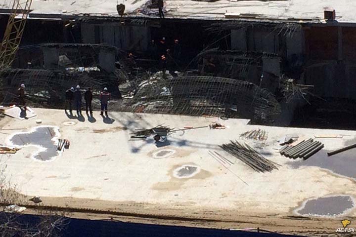 Стройка частично обрушилась в Заельцовском районе Новосибирска