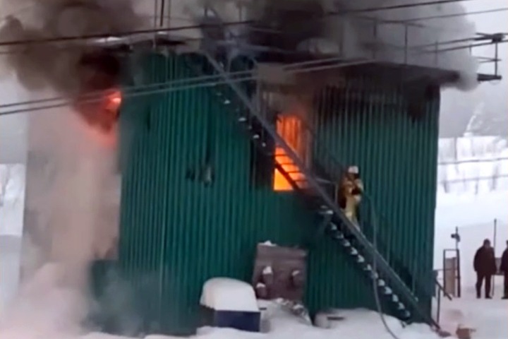 Канатная дорога загорелась в Шерегеше