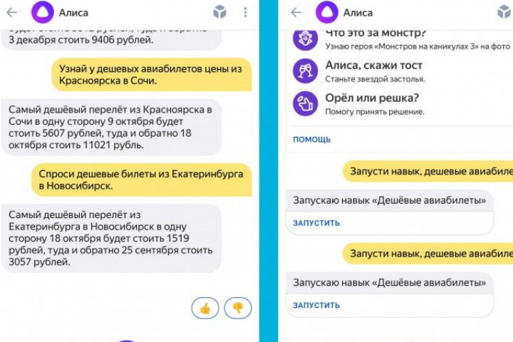 «Алиса» подскажет новосибирцам самые дешевые авиабилеты