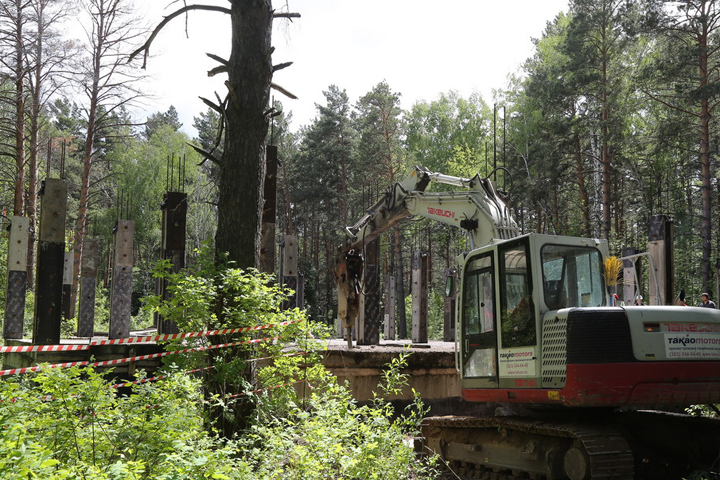 Начался демонтаж «самостроя» в Заельцовском парке Новосибирска Начался демонтаж «самостроя» в Заельцовском парке Новосибирска