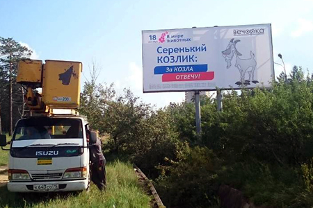 Мэрия Читы решила убрать с улиц рекламу местной газеты с козлами Мэрия Читы решила убрать с улиц рекламу местной газеты с козлами