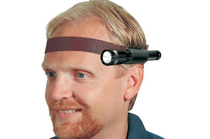 Удобный и практичный фонарик на голову Удобный и практичный фонарик на голову