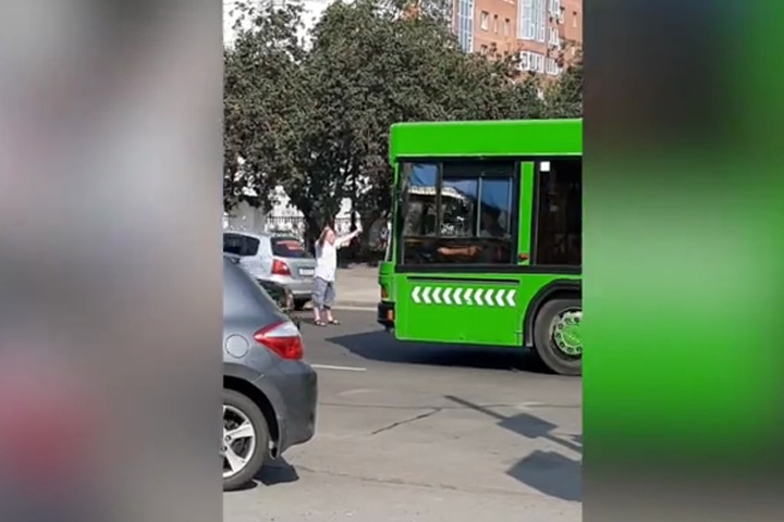 Красноярец протестовал против Путина на проезжей части