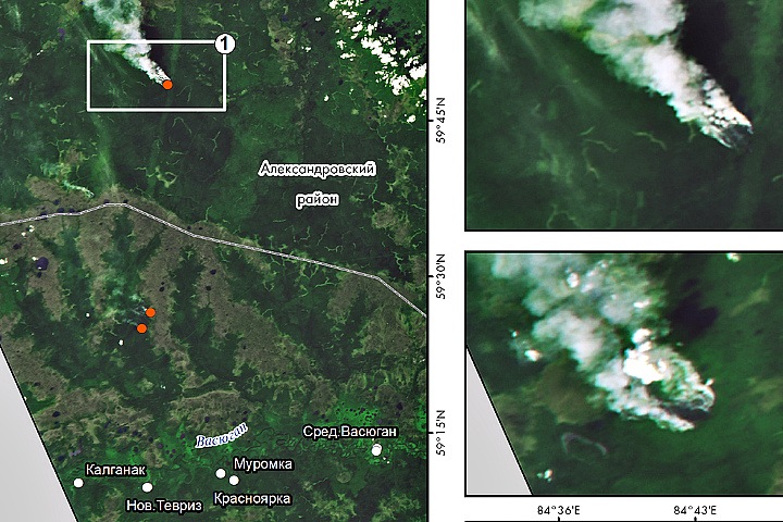 Как выглядят лесные пожары в Томской области из космоса Как выглядят лесные пожары в Томской области из космоса