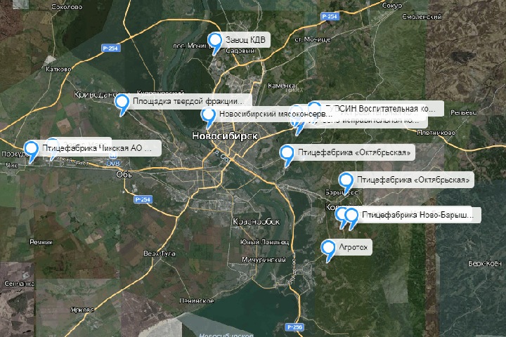 Составлена карта источников неприятных запахов в Новосибирске Составлена карта источников неприятных запахов в Новосибирске