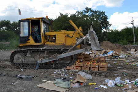 Первая партия санкционных яблок уничтожена в Новосибирске (ФОТО) 
