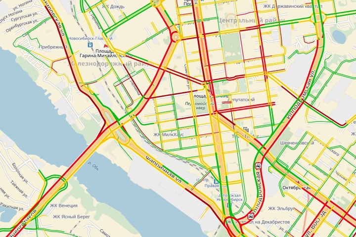 Десятибалльные пробки сковали Новосибирск