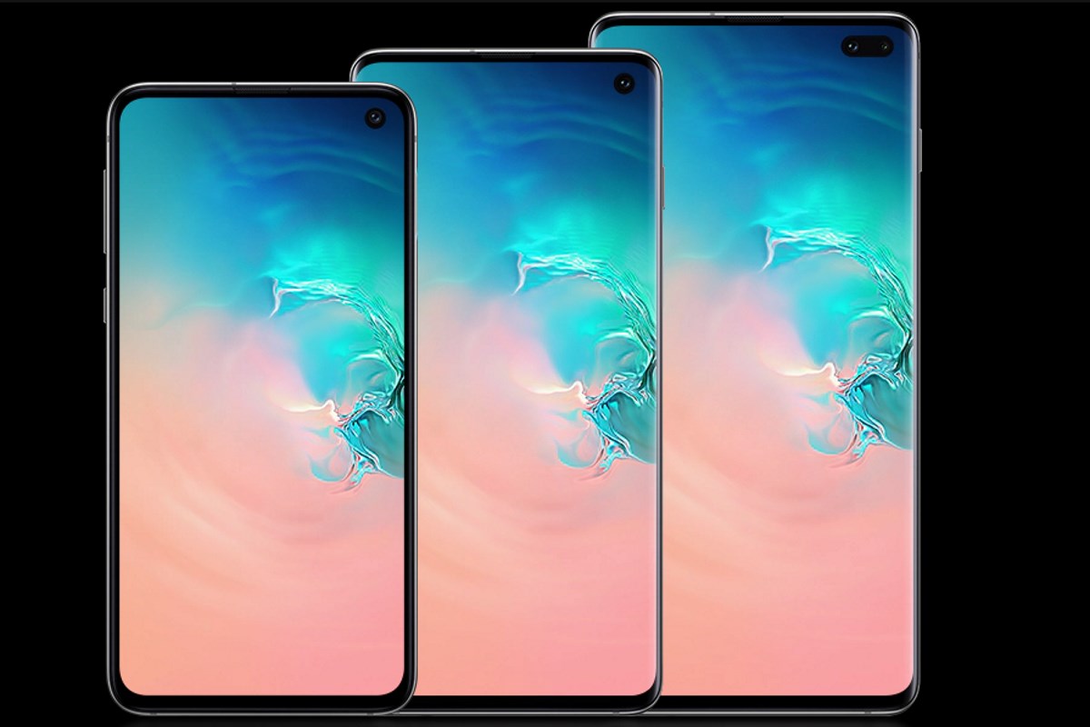 Galaxy S10e, S10 и S10+, иллюстрация с сайта Samsung