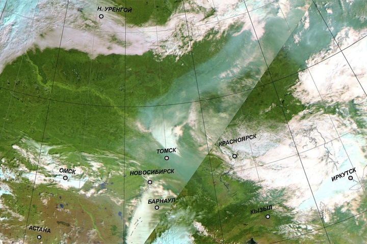 Дым от природных пожаров возвращается в Западную Сибирь