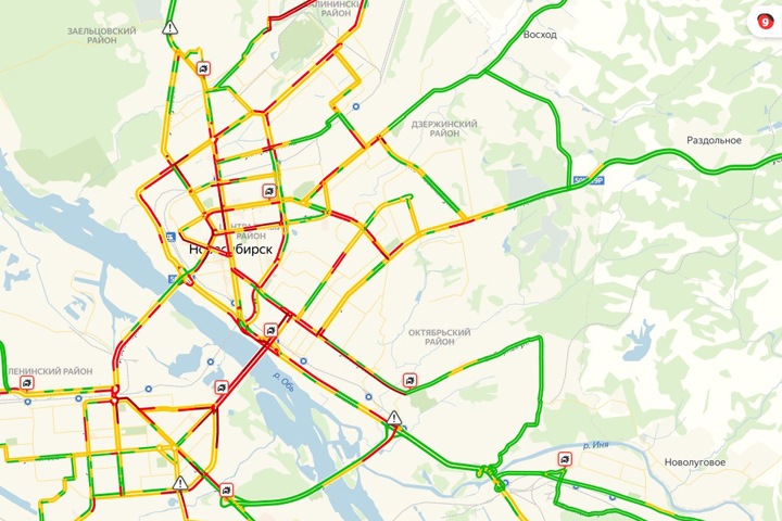Девятибалльные пробки сковали Новосибирск в день визита премьер-министра Девятибалльные пробки сковали Новосибирск в день визита премьер-министра
