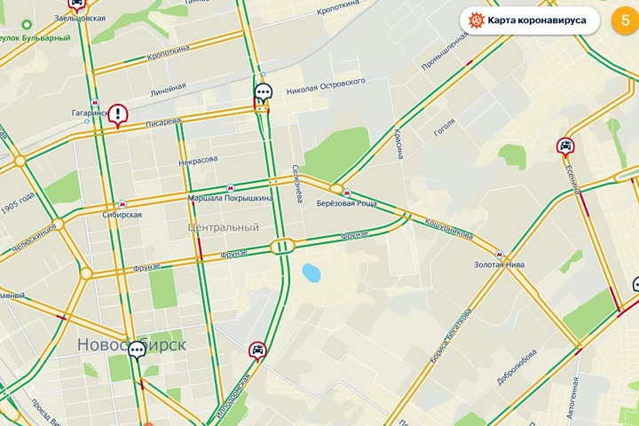 Пробки образовались в Новосибирске после объявления о карантине