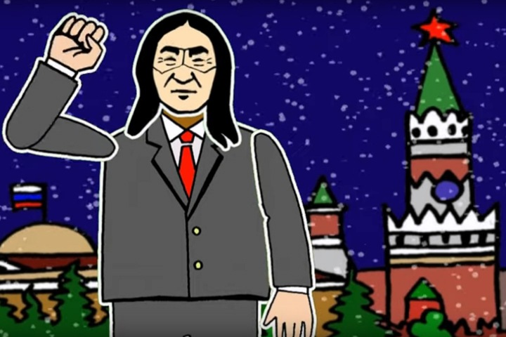 Новосибирский художник записал новогоднее поздравление шамана Габышева у Кремля Новосибирский художник записал новогоднее поздравление шамана Габышева у Кремля